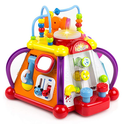 Yiosion Musical Activity Cube Play Center Educational Learning Toy with Music and Sounds for 1 2 3 Year Old Baby Toddler Girls Boys